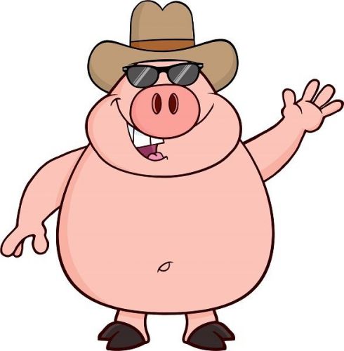 30 Custom Cool Cowboy Pig Personalized Address Labels