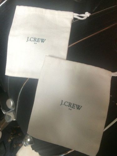 Lot 2 White J Crew Dust Bags Drawstring Jewelry Watch Pouch White Factory