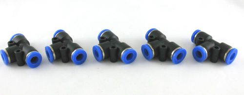 FIVE Push In One Touch to Connect T Fittings 5/32- 5/32&#034; OD Tubing Quick T Union