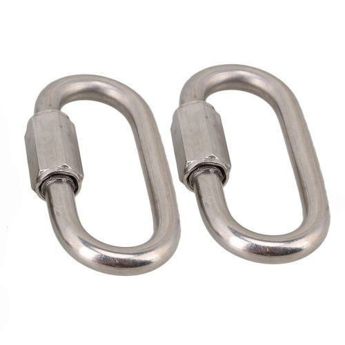 304 Stainless Steel Carabiner Quick Oval Screwlock Link Lock Ring Hook M8
