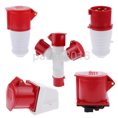 Red 16a splitter trailing plug socket 4 pin weatherproof electrical industry for sale