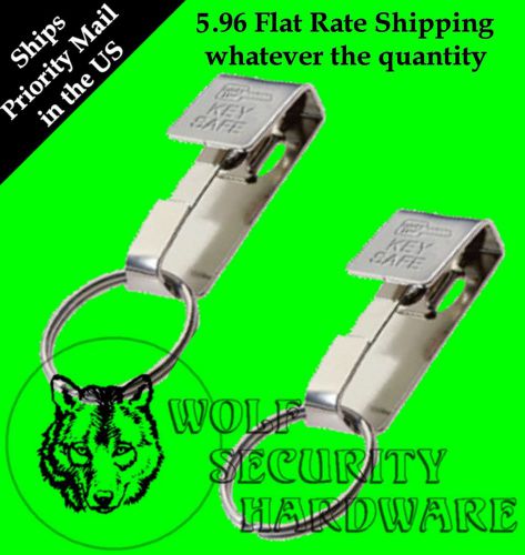 Lot of 2 lucky line okay key safe key ring belt hook holder nickel silver 476 for sale