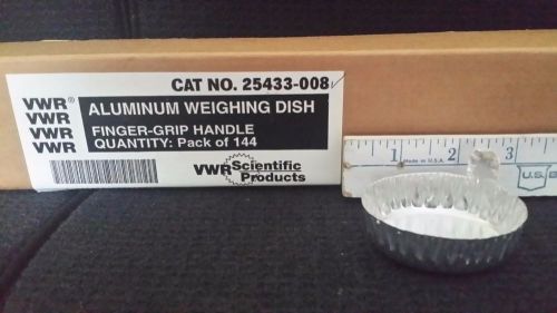 NOS Disposable Aluminum Crinkle Weighing Dishes w/ Tabs VWR 25433-008 Pk of 64