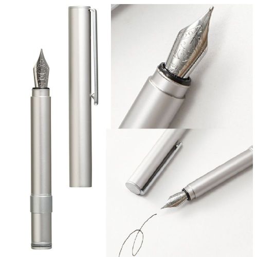 MUJI Fountain Pen Fine BLACK Pocket Size Compact Aluminum Free Ship w/Tracking!