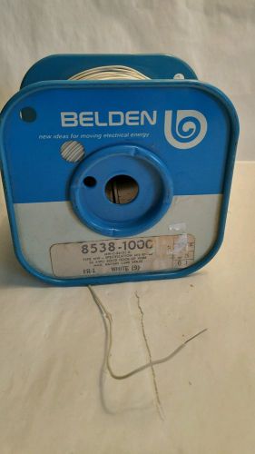 689&#039; BELDEN 8538 24AWG SOLID HOOK-UP WIRE WHITE MIL-W-76B MW 1000V 80C NO SPLICE