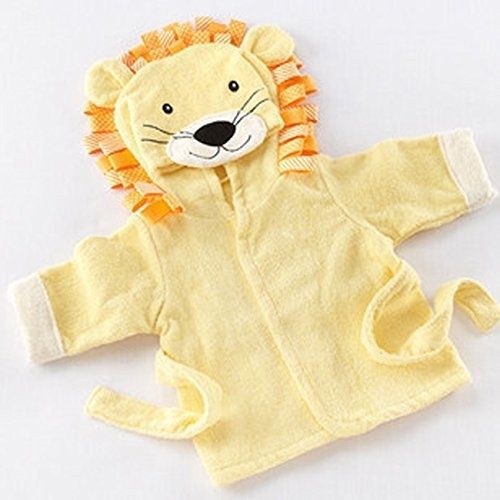 Sysrion lovely baby bath time hooded spa robe, lion, 0-10 months for sale