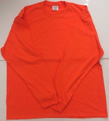 2XL T Shirt Safety Orange Men New Cotton Work Long Sleeve Cotton Blend Uniform