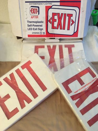COOPER LIGHTING **EXIT SIGN** NEW IN BOX--#AP70R--SELF POWERED LED EXIT SIGN
