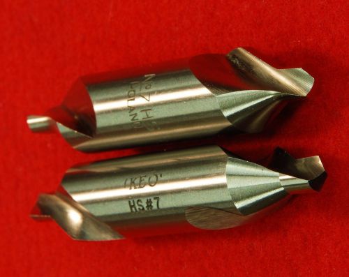 2 high speed steel #7,  60 degree combination center drills 5/8&#034; od (keo is new) for sale