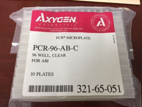 Axygen 96-well PCR Plates, Clear, For ABI Nonsterile (10plates) cat#PCR-96-AB-C