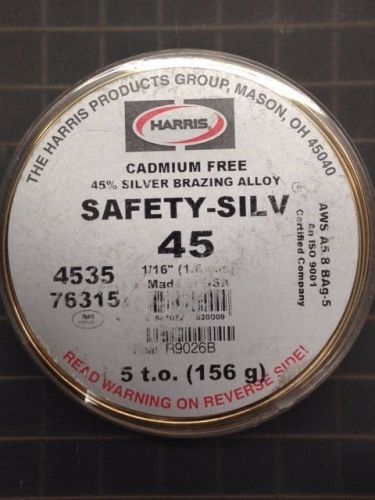 76315 Harris Safety-Silv 45 45% Silver Solder Brazing Alloy 5 Troy Ounce