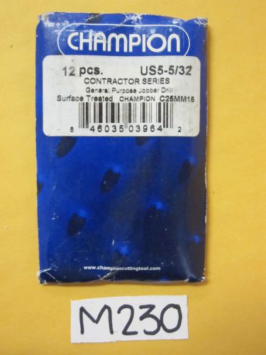 Twelve (12)Champion US5-5/32 Contractor Series 5/32&#034; General Purpose Jobber Bits