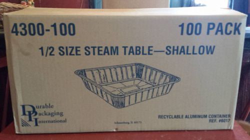 1/2 Size Steam Table - Shallow Pans 100 Count   13&#034;x10.5&#034;x2&#034;