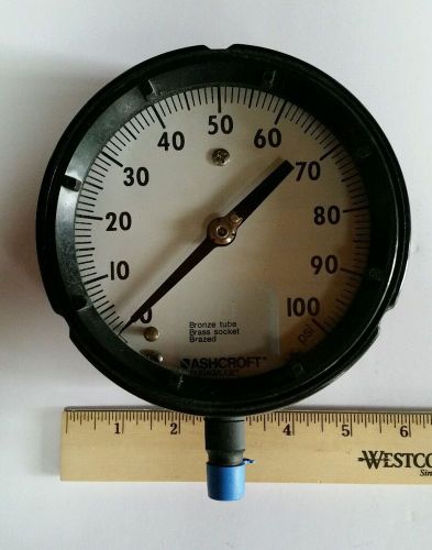 Ashcroft duragauge bronze tube wall pressure gauge   0-100 psi. q-586 for sale
