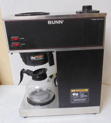 Coffee Brewer Bunn VPR Black 12 Cup Pour-over 2 Warmers 1 Glass Decanter