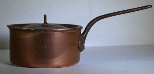 Matfer Bourgeat Sauce Pan copper stainless lined with lid 16cm 6 3/4&#034; 1 3/4qt