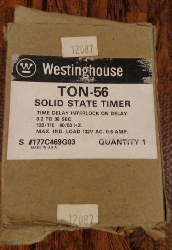 Westinghouse ton-56 solid state time delay interlock 177c469g03 range .2-30 sec for sale