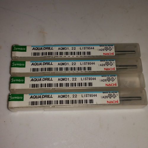 NACHI SYMBIO AQUA DRILL AQMD1.22 LIST9544 (1.22 mm) Aqua Micro Drill LOT OF 4