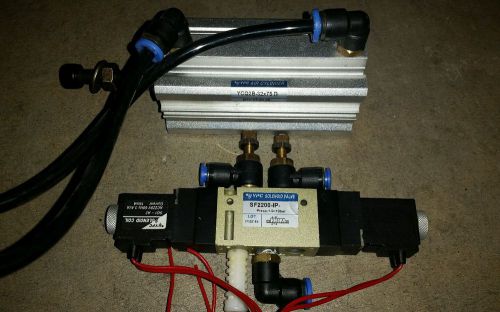 Air cylinder &amp; 220v solenoid valve with air adjustable , working condition