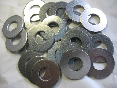 Lot of 25) 3/4&#034; 316 stainless steel flat washer .8075&#034; id x 1.75&#034; od .10&#034; thick for sale