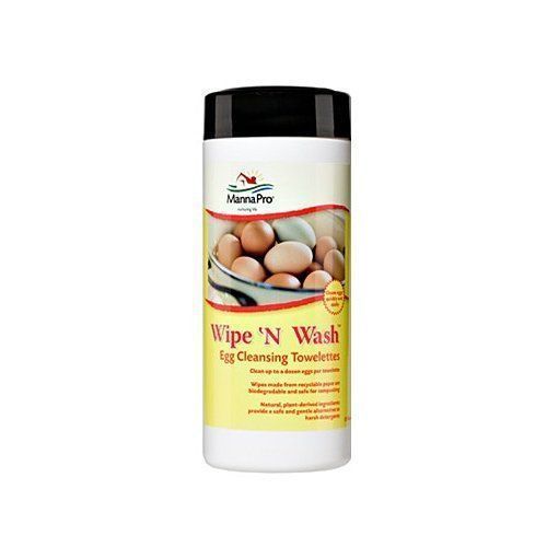 Manna pro wipe n wash all natural egg cleansing towelettes 25 count. for sale