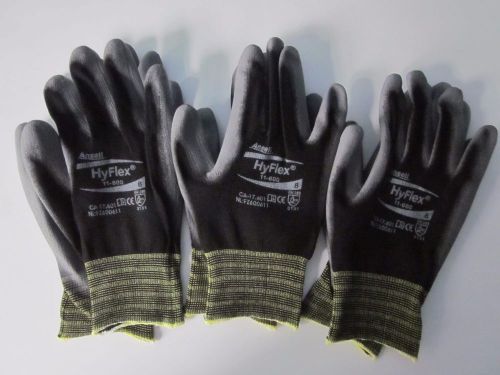 3 pairs ansell hyflex lite 11-600 polyurethane coated palm gloves size 8,9 for sale