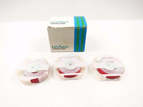 NEW SET OF 3 DYMO 5134-29 RED ROUGE LABELING TAPE 3/4X432IN D521231