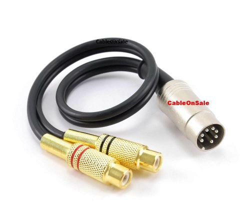 Bang &amp; Olufsen 1 foot 7 Pin Din Plug to 2 RCA Jacks Audio Cable