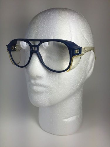Vintage EUROLITE™ Safety Shop Glasses Blue Frames Industrial Eyeware Z87 5 3/4