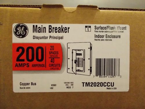 general electric TM2020CCU 20circuit 200amp main breaker indoor panel