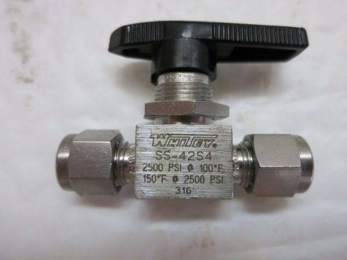 SWAGELOK/WHITEY SS-42S4 Ball Valve 0.6 Cv, 1/4 in.