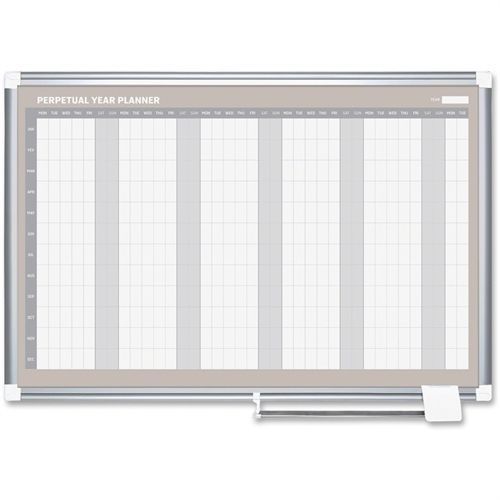 36&#034; X 48&#034; Magnetic Gold Ultra 12 Month Planner Dry Erase Board Perpetual Yearly