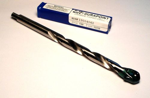 CJT DURAPOINT Carbide Tipped Taper Length Drill 13/32&#034; 118 deg RH OAL 7&#034; [698]