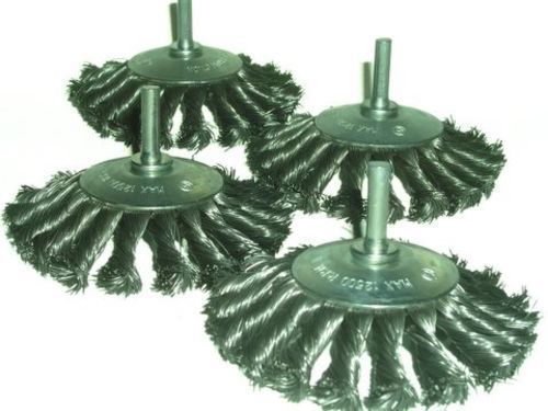 4 x 4&#034; Knot Conical Wire Brush 1/4&#034; shank drill power