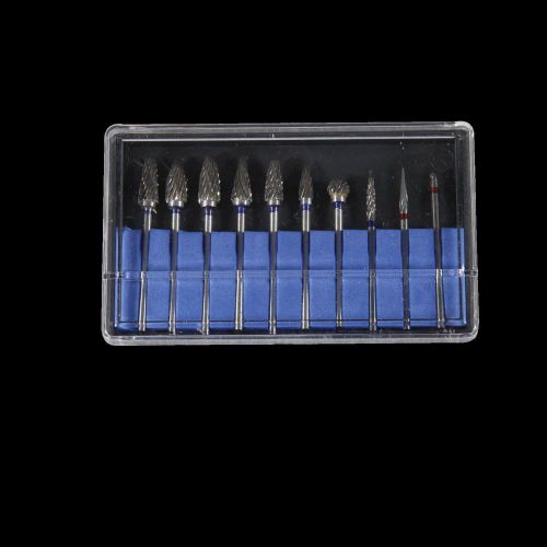 10 pcs Dental Tungsten Carbide Burs 2.35mm Drill For Marathon Polishing 2.35mm