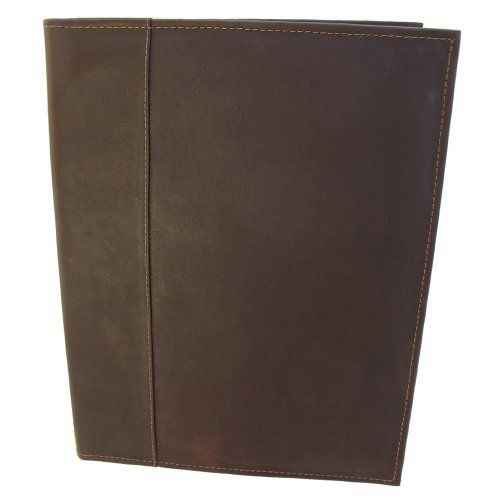 Piel Leather Letter-Size Padfolio with Organizer, Chocolate, One Size