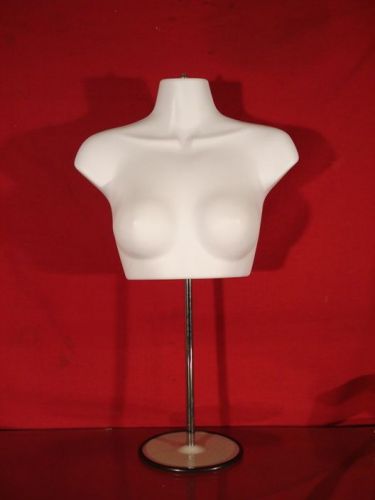 Female torso mannequin form w/metal stand adjustable up 38&#034; hard palstic for sale
