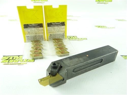 KENNAMETAL INDEXABLE TOP NOTCH TOOL HOLDER 1&#034; X 6&#034; NSR 164D NK5 + 10 NEW INSERTS