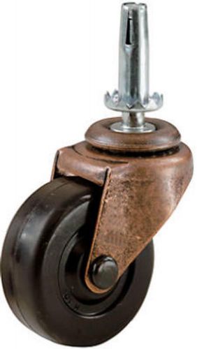 Shepherd 2pk  2&#034;, antique copper finish, rubber wheel stem caster 19345 for sale