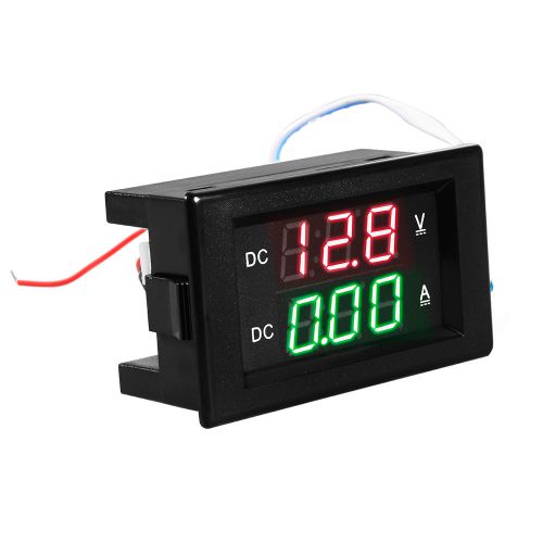 Dc 5-100v 50a red+green led dual display voltage meter ammeter voltmeter te525 for sale