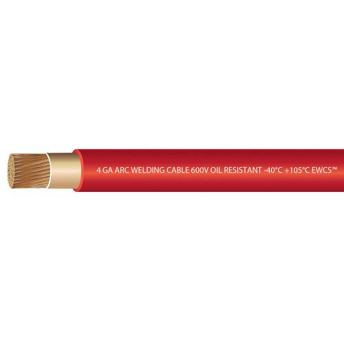 4 gauge premium extra flexible welding cable 600 volt - ewcs brand - red - 10 f for sale