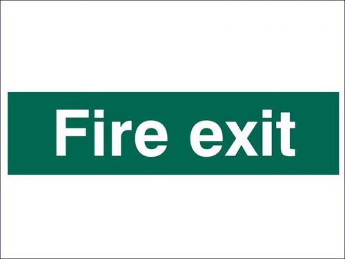 Scan - fire exit text only - pvc 200 x 50mm for sale