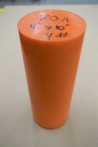 Urethane Round 4&#034; x 10&#034; 80A Durometer Orange Polyurethane Acrotech