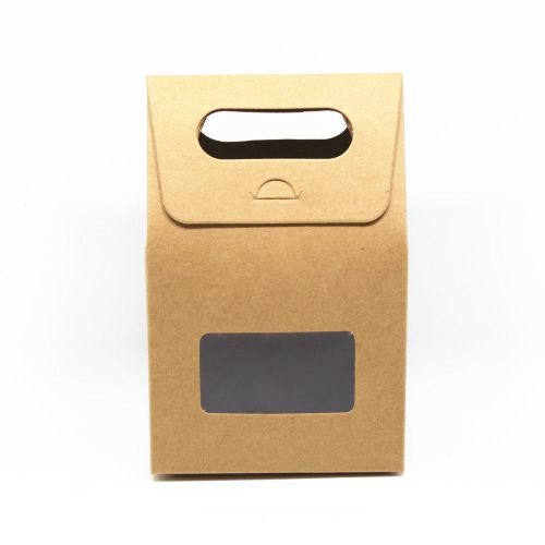 Colorful Kraft Paper with Clear Window Wedding Party Favor Handle Boxes