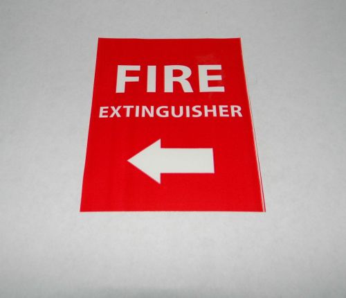 10 Each Sticker, Fire Extinguisher With Arrow, 3&#034;W x 3 3/4&#034;H, New