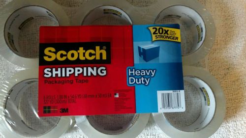 Scotch Heavy Duty Shipping Packaging Tape, 1.88 Inches x 54.6 Yards, 6Rolls