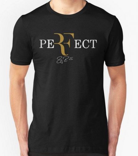 New rf logo roger federer men&#039;s black tees tshirt clothing for sale