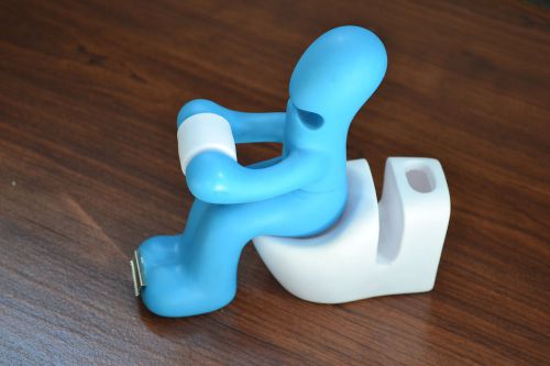 Toilet Tape Dispenser Pen, Paper Clip, Note Holder Blue