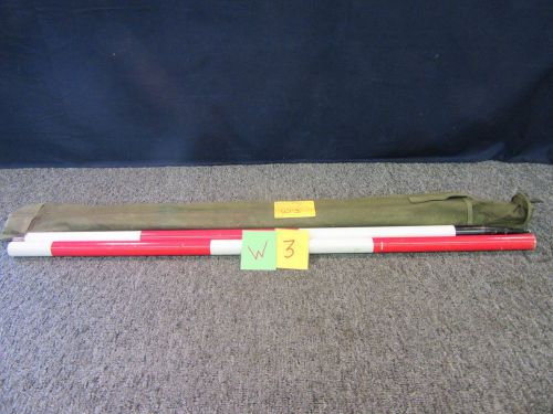 6.5&#039; BOSCH MILITARY SURVEYING ROD RED WHITE STEEL MILP20192 MEASURING ROUND USED