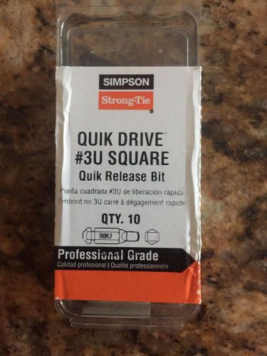 Simpson Anchors BIT3SU-RC10 Quik Drive #3 Square Bits